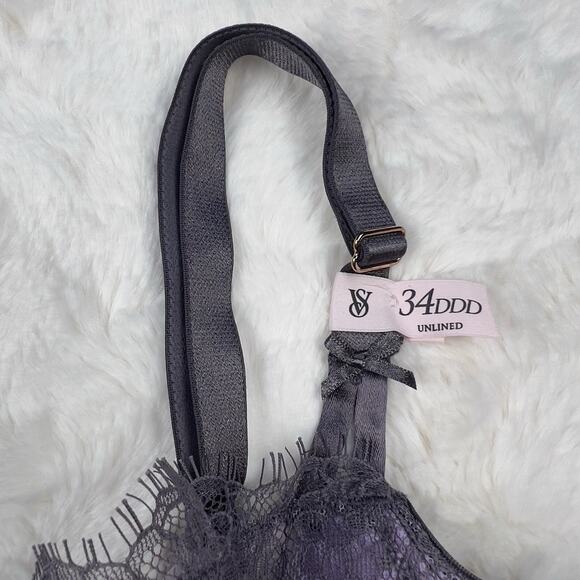 Victoria's Secret Dream Angels Purple Lace Unlined Balconette Bra 34DDD NWT - Picture 5 of 6